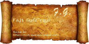 Fajt Györgyi névjegykártya